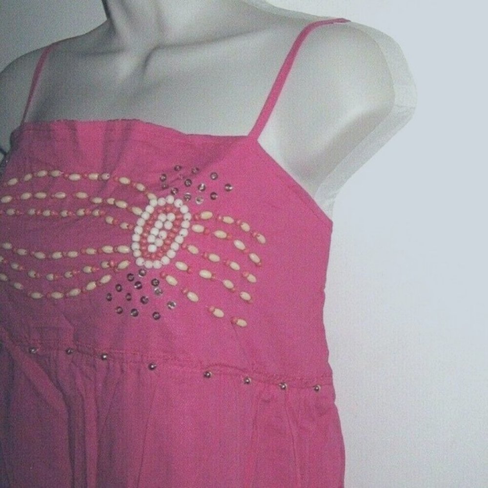 Adjustable Spaghetti Straps Beaded Dress Sz L